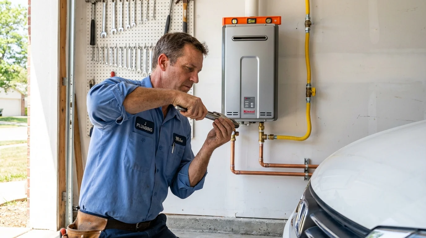 Tankless water heater installation by a Johns Plumbing LLC plumber in Carol Stream